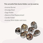 Luna Sundara Authentic Peru Pottery Palo Santo Stick Holder and Incense Holder - Handmade Ceramic Smudge Bowl for Sage - Includes 5 Palo Santo Sticks (Red)