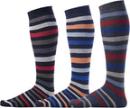 Pierre Henry Over the Calf Socks for Men (3 pairs) | Cotton Over the Calf Dress Socks | Long Socks Designed to Stay up 12+ hr