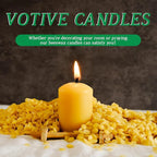 Pure Beeswax Votive Candles, 16-Pack Bees Wax Candles Bulk - 9 Hours Long Burning, Unscented and Non-Toxic for Prayers, Home Decoration, Spa, Christmas