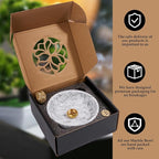 Natural Marble Incense Holder for Sticks – Handmade Incense Burner with 9 Holes, Ideal for Smudging, Meditation, and Aromatherapy – Large Size to Catch Ash, Perfect for Home Décor