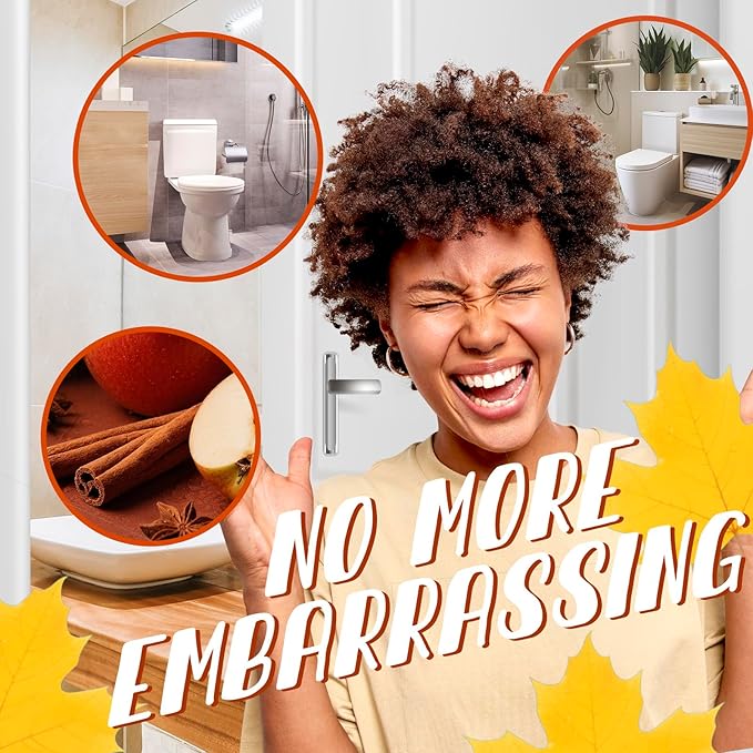 Toilet Spray, Travel Essentials, Apple Cinnamon, 4 Fl.Oz, Up to 200 Uses, Bathroom Odor Eliminator, Air Fresheners for Home and Work