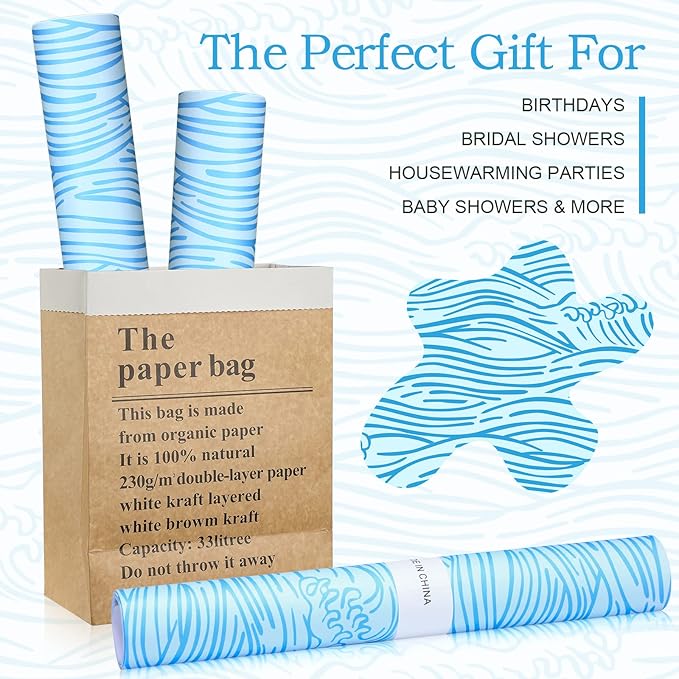 10 Sheets Drawer Liners for Dresser Scented Drawer Liners Non Adhesive Scented Paper for Fragrant Home Shelf Closet(Sea Scent,Sea Wave)