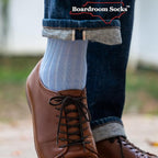 Merino Wool Mid-Calf Dress Socks for Men, Ribbed Dress Socks