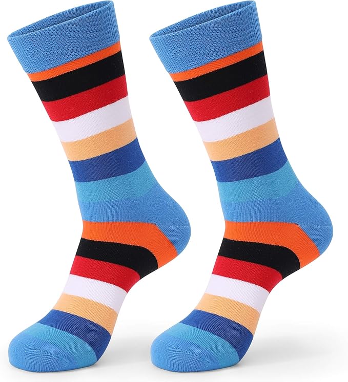 HHX YONLEE Dress Socks 5/6/10 Pairs Crew Argyle Colorful Cotton Novelty Casual Happy Fun
