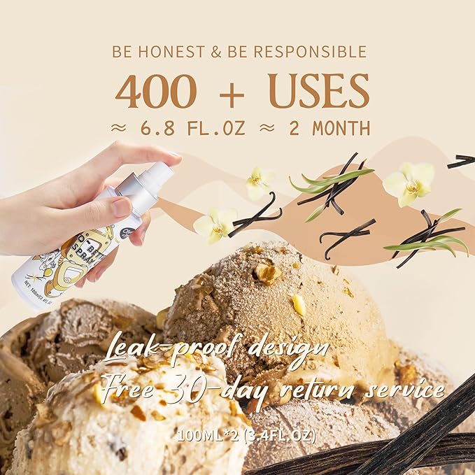 Clean-n-Fresh Toilet Spray 6.8 Fl.Oz, Vanilla Scent, Natural Plant Essential Oil Air Freshener & Odor Eliminator