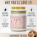 Valentines Day Gifts for Her, Valentine Candles, Valentines Gift for Girlfriend -Will You Be My Valentine Candle, w/Sandalwood & Red Roses I Valentines Gifts for Wife I 9oz, 50Hr Burn, USA Made