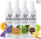 Air Scense Air Freshener Deodorizer Room Spray for Bathroom & Home, Essential Oils, Natural Variety (Orange, Lavender, Lime & Vanilla)- 7 fl oz (4-Pack)