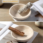 Travertine Incense Holder 2PCS, Natural Marble Incense Holder for Sticks with 9 Incense Holes, Sturdy Incense Burner Ash Catcher, Ideal for Meditation, Relaxing