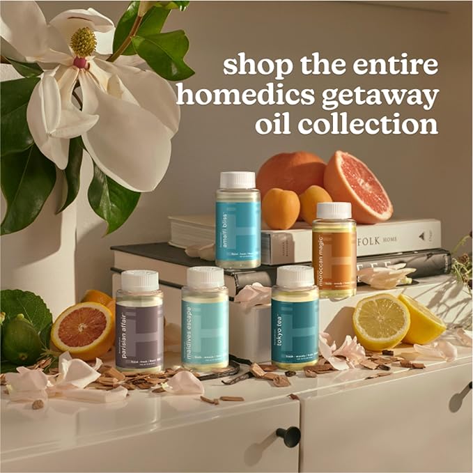 Homedics SereneScent Parisian Affair, Floral & Fresh Home Fragrance Oil, 120 ml, for use with Homedics SereneScent Waterless Diffuser (ARMH-970/973), Clean & Natural, up to 100% USDA Biobased