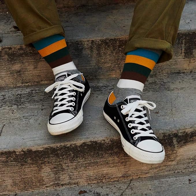 HHX YONLEE Dress Socks 5/6/10 Pairs Crew Argyle Colorful Cotton Novelty Casual Happy Fun