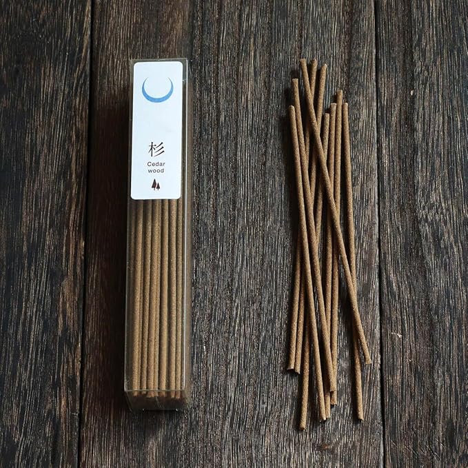 Asayu Japan Traditional Incense Sticks - Forest Set (Hinoki Cypress + Japanese Cedar Wood), 40gr (Each Scent 20g), for Yoga, Zen Meditation and Relaxation - Traditional Smoke Type