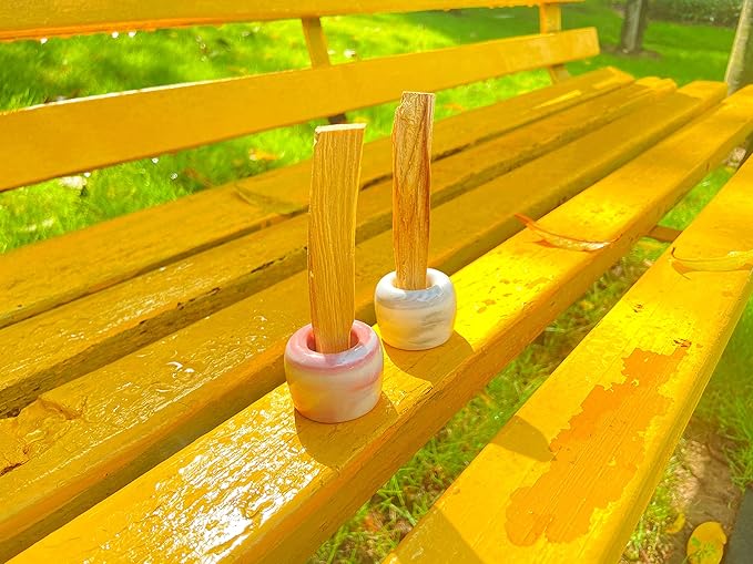 TOBOHU Gray Marble Ceramic Palo Santo Stick Holder, Palo Santo Burner Bowl