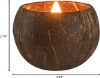 Restaurantware-Coco Casa 3.9 x 2.8 Inch Coconut Shell Candles, 10 Hand Poured Coconut Bowl Candles - Sandalwood Fragrance, Double Wax Blend, Soy Wax Scented Candle, Wooden Wick