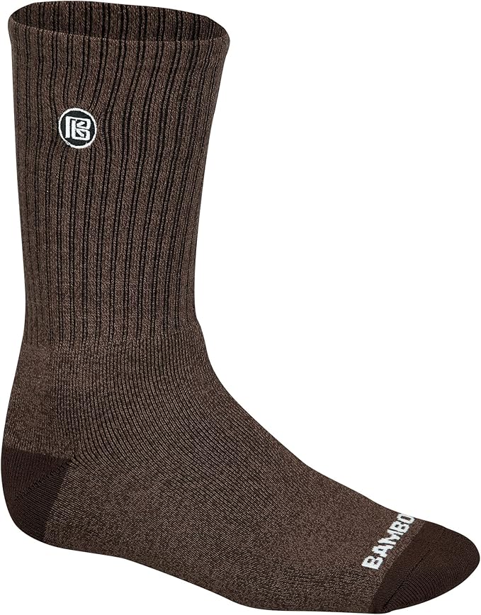 Bamboo Sports Premium Bamboo Crew Work Socks- Moisture Wicking, Odor Eliminating