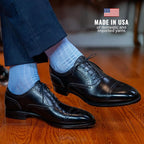 Merino Wool Mid-Calf Dress Socks for Men, Ribbed Dress Socks