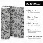 Drawer and Shelf Liner, Non-Slip Kitchen Cabinet Liners Non-Adhesive Thick Strong Grip Waterproof Washable Mats Protect Dresser Shelves Cupboard Bathroom Cabinets, Boho: Floral, 12 in X 10 FT