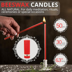 Danilovo Smudging Kit – 5 Palo Santo Sticks, 1 White Sage Smudge Stick, 50 Beeswax Taper Candles & Ceramic Candle Holder Set for Meditation, Cleansing, and Spiritual Practices