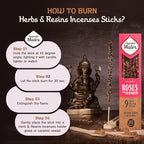 9 pcs Wildly Harvested - Rose & Olibanum/Frankincense Incense Sticks, 7" Long - Thick Aromatic Incense Sticks (45-55 min Burning Time) to Neutralize Negative Energies & Harmonizing Space