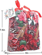 Qingbei Rina Potpourri Bags,Cinnamon Scented Red Potpourri Bowl Filler, Dried Flowers Home Fragrance Sachet of Petal,Vase Filler Decor,8.4 oz(Red)