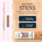 9 pcs Wildly Harvested - White Olibanum/Frankincense Incense Sticks, 7" Long - Thick Aromatic Incense Sticks (45-55 min Burning Time) to Neutralize Negative Energies & Harmonizing Space