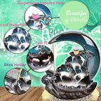 New Moon Backflow Incense Holder, Ceramic Hand-Made Incense Fountain Burner with 100 Backflow Incense Cones，Fragrance Incense Stick，Mat，Aromatherapy Home Decoration