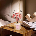 COCORRÍNA Reed Diffuser - Cherry Blossom 6.7 Fl.oz Reed Diffuser Set with Sticks & Preserved Baby's Breath, Reed Diffuser for Home Bathroom Shelf Decor