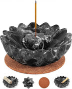 Radicaln Marble Incense Holder 5.5" Inches Black Handmade Aesthetic Room Decor & Apartment Essential, Aromatherapy Holder for Incense Sticks, palo Santo Stick for Incense Burner