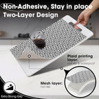 Drawer and Shelf Liner, Non-Slip Kitchen Cabinet Liners Non-Adhesive Thick Strong Grip Waterproof Washable Mats Protect Dresser Shelves Cupboard Bathroom Cabinets, Black & White, 18 in X 10 FT