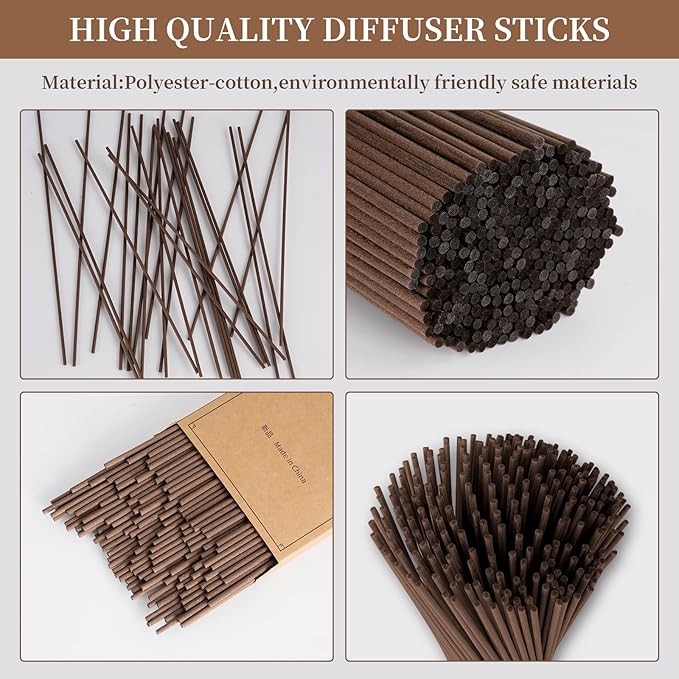 130pcs Reed Diffuser Sticks -10 Inch Essential Oil Aroma Diffuser Reeds Aroma Fragrance Refills(Brown10"/25cm)