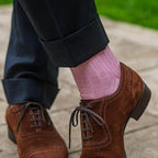 Merino Wool Mid-Calf Dress Socks for Men, Ribbed Dress Socks