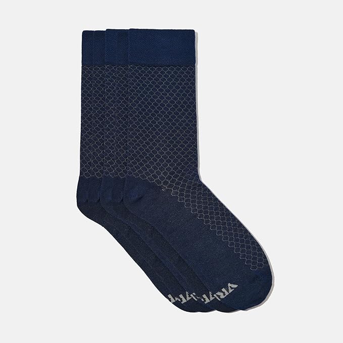 VRD Men’s Dress Socks, Bamboo 5-Pack Mens Socks, Mid Calf Length, Crew Socks Gift for Men Shoe Size 8-13
