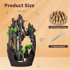 Large Backflow Incense Burner Resin Mountain Waterfall Incense Holder Smoked Fountain Aromatherapy Office Yoga Room Home Decoration