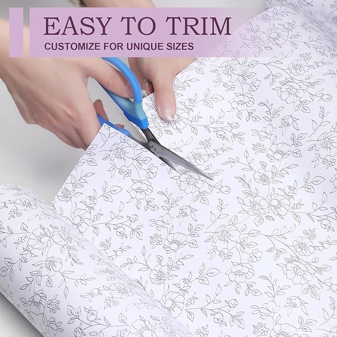 Eersida 20 Sheets 14 x 19.5 Inch Scented Drawer Liners for Dresser Non Adhesive Fragrant Drawer Liners Paper for Bedroom Kitchen Cabinet Home Shelf Closet(Fresh Flower)