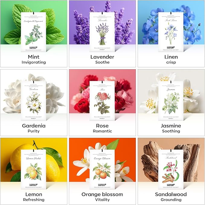12 Pcs Rose Sachets Long Lasting Air Freshener Fragrance Potpourri Bags Odor Eliminator for Home Closet Drawer Deodorizer