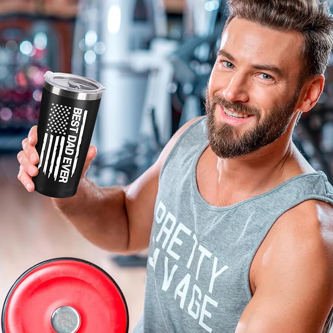 Father's Day Gift for Dad from Daughter, Son, Kids - 20oz Coffee Mug - Best Bonus Dad Birthday Gifts for Father, Husband - Christmas Ideas Drinking Cup Tumbler, Black