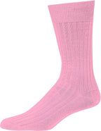 Merino Wool Mid-Calf Dress Socks for Men, Ribbed Dress Socks