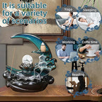 Moon Backflow Incense Burner,Ceramic Incense Cone Holder, Incense Waterfall Fountain,Backflow Incense Holder with 60 Backflow Incense Cones and 40 Incense Sticks