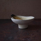Handmade Rustic Terracotta Incense Holder, Wabi‑sabi Ceramic Palo Santo& Sage Sticks Bowl, Minimalist & Retro Blow, A Spiritual Decor for Yoga&Meditation (Off-White)