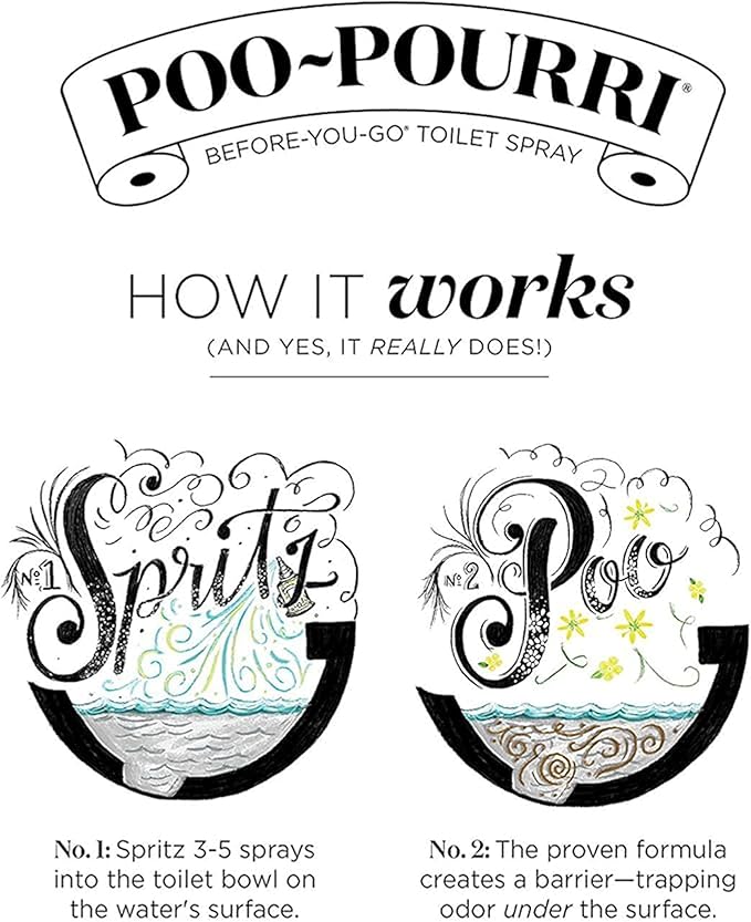 Poo-Pourri Before-You-Go Toilet Spray Refill, Lavender Peppermint, 16 Fl Oz, Up to 800 Uses, Bathroom Odor Deodorizer with Essential Oils for Home or Work, Lavender, Peppermint and Citrus Scent