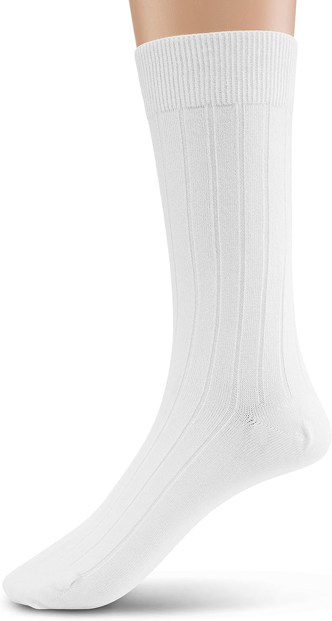 Modal Mens Crew Socks, Formal Mid-Length Dress Calf Socks 2 or 4 Pk