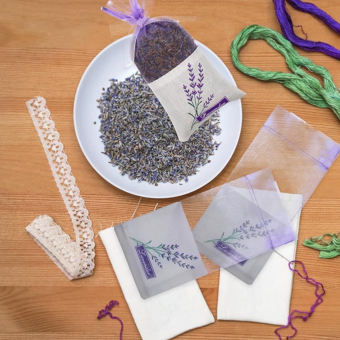 Garneck 30pcs Sachet Bags Empty Lavender Sachet Bags Empty Purple Sacks with Drawstring Lavender Accessory Air for Wedding Party Decoration Ornament (Light Purple) Sachets