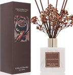 Cocorrína Reed Diffuser Sets - Coffee & Chocolate Scented Diffuser with Sticks Home Fragrance Reed Diffuser for Bathroom Shelf Decor