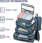 Veken 8 Set Packing Cubes for Travel Essentials, Suitcase Organizer Bags in 4 Sizes, Carry-On Luggage Accessories with Large Laundry & Hanging Toiletry Bag, Must-Have for Airplane, Road Trip & Camping