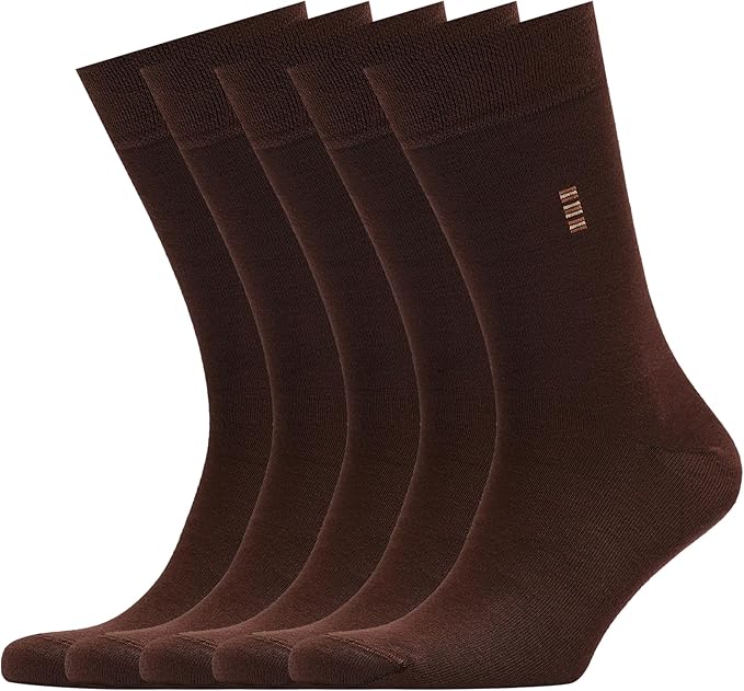 VRD Men’s Dress Socks, Bamboo 5-Pack Mens Socks, Mid Calf Length, Crew Socks Gift for Men Shoe Size 8-13