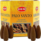 Palo Santo Backflow Incense Cones - 40 Woody Cones Waterfall - Thick Cloudy Incense Fountain, Gift