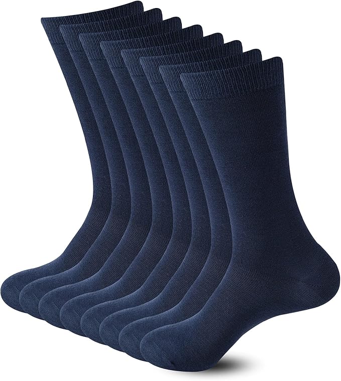 Sock Amazing Unisex Bamboo Rayon Socks Super Soft Black Crew Socks 8 Pack
