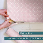 Fragrant Scented Drawer Liners in a Geometric Print (Folded) | Natural | Pack of 5 Sheets | Contains Essential Oils | Made in The UK (Helebore Pink | Neroli & Bergamot, Folded)