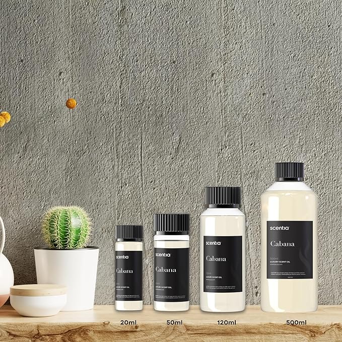 Hotel Diffuser Oil Inspired by 5-Star Hotel Scent - 500 ml 16.9 fl oz - Fragrance Oil Blend Jasmine, Bergamot & Fresh Marine Notes for Aromatherapy Diffusers and Humidifiers - Cabana