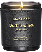 M&SENSE Tobacco Leather Berries Scented Candles, Heavy Scented Candles,Vegan Soy Wax,10oz 42-Hour Long Burning Time,Relax Home Fragrance, Cozy Romance Fancy Gifts for Man Dad in Living Rooms Bedroom