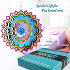 FONMY Mandala Wind Spinner w/Crystal Ball Peacock- 3D Stainless Steel Hanging Spinners Worth Gift Christmas Decoration Indoor/Outdoor Garden Décor Kinetic Yard Art 12 Inches Wind Sculpture